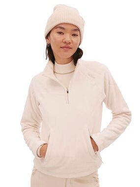 Halfdays Bonnie Polartec Fleece Midlayer Oat Milk White